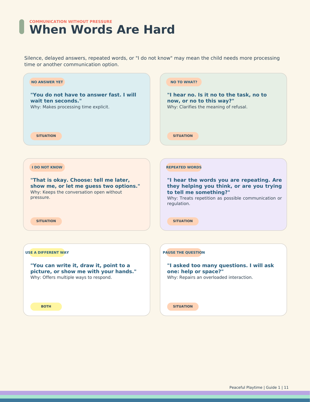 Calm & Clear Parent Guide — Exact Scripts for Autism + ADHD Moments