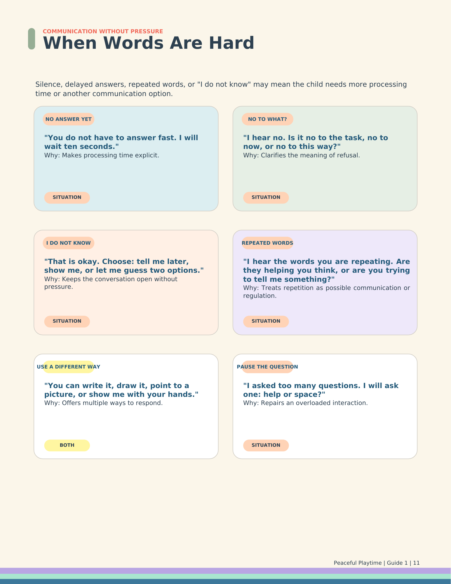Calm & Clear Parent Guide — Exact Scripts for Autism + ADHD Moments