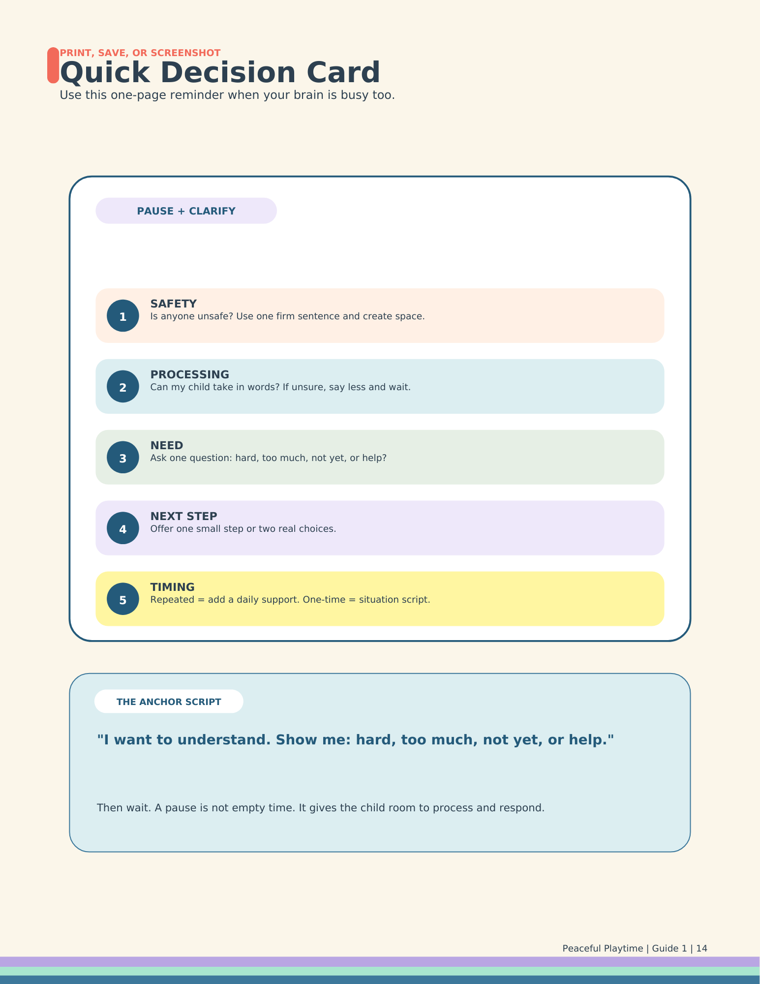 Calm & Clear Parent Guide — Exact Scripts for Autism + ADHD Moments