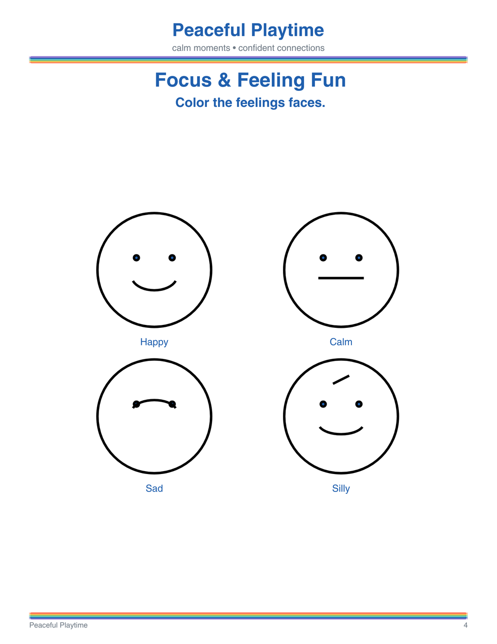 Focus and Feeling Fun – Peaceful Playtime Coloring Book