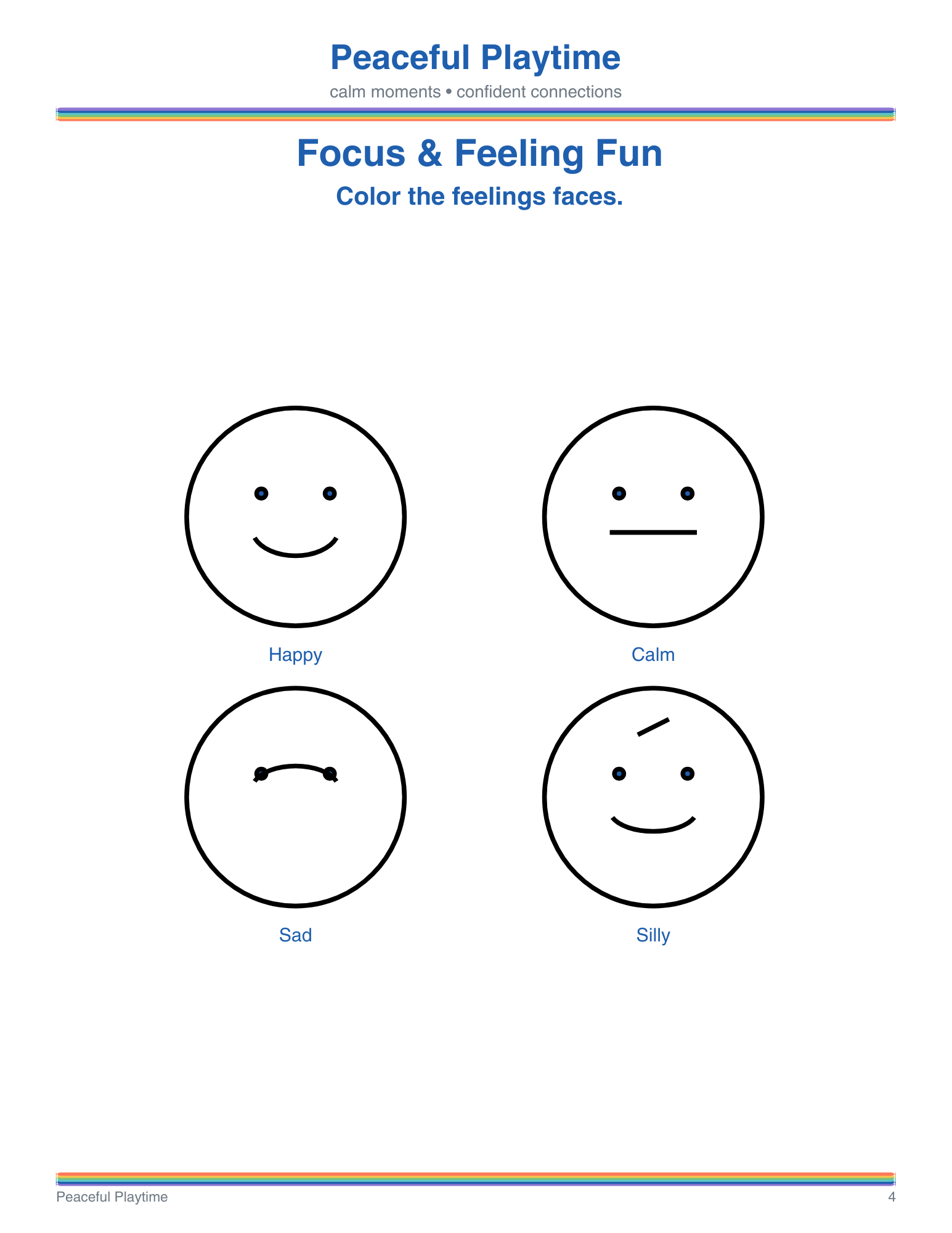 Focus and Feeling Fun – Peaceful Playtime Coloring Book