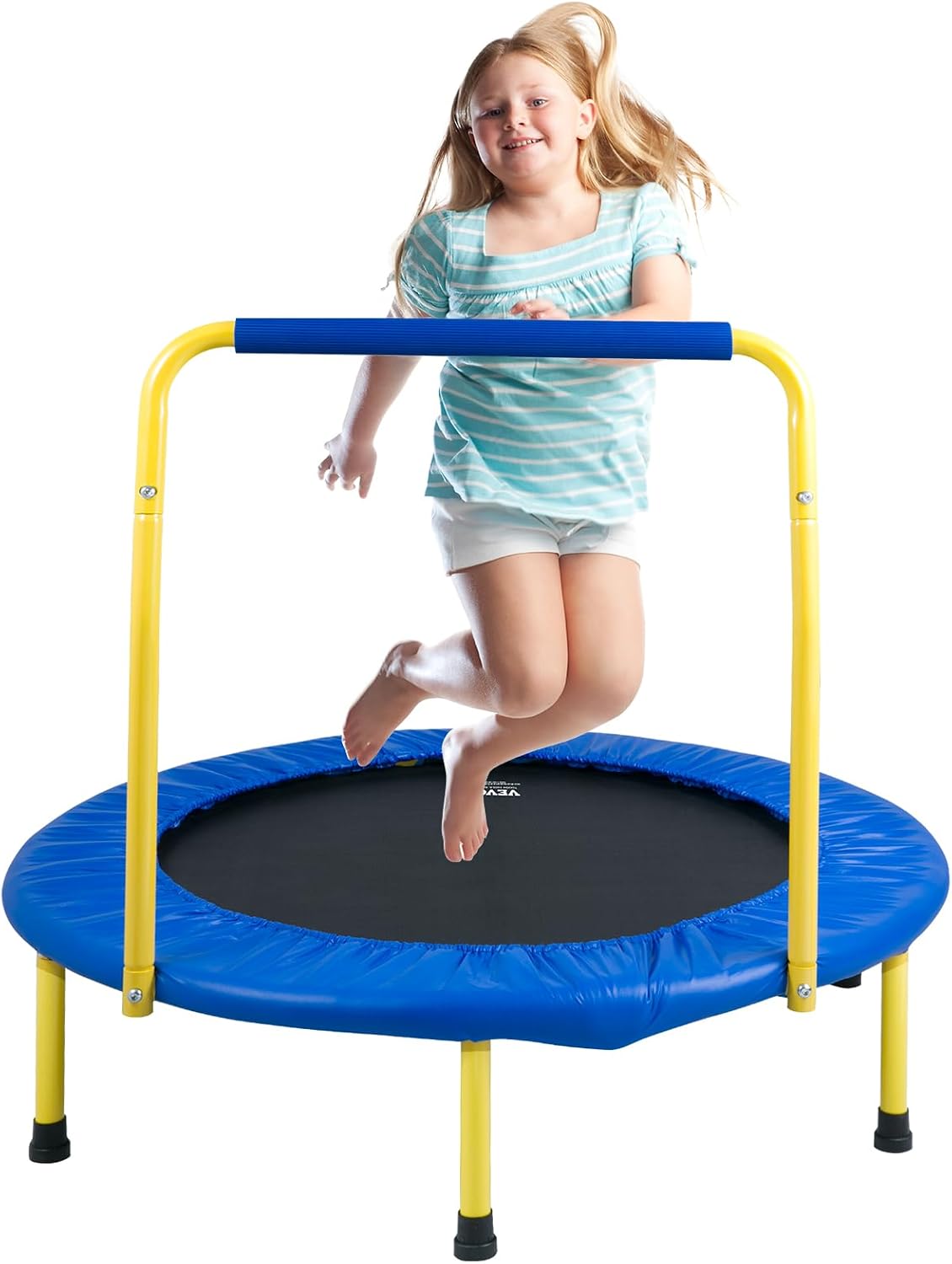 VEVOR 3FT Foldable Mini Trampoline for Toddlers — Indoor/Outdoor, Ages 3+