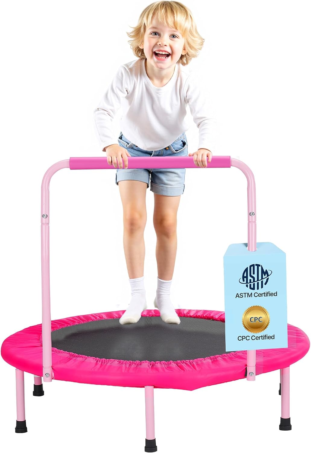 VEVOR 3FT Foldable Mini Trampoline for Toddlers — Indoor/Outdoor, Ages 3+