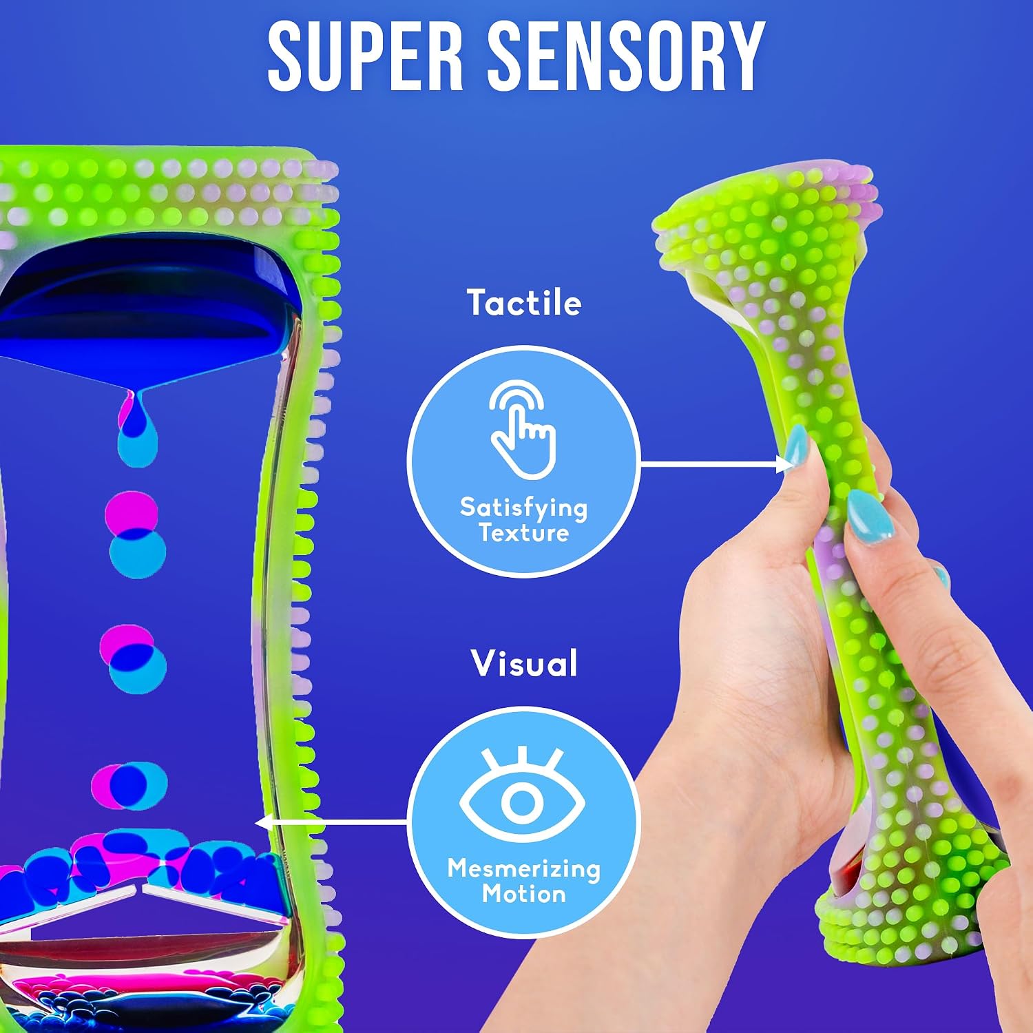 BUNMO Glow-in-the-Dark Liquid Motion Bubbler — Calming Sensory Fidget Toy