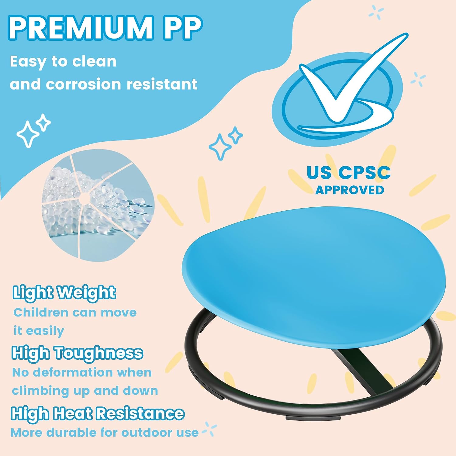 Pterying Sensory Spinning Chair for Kids — Ages 3+ Body Coordination & Calm