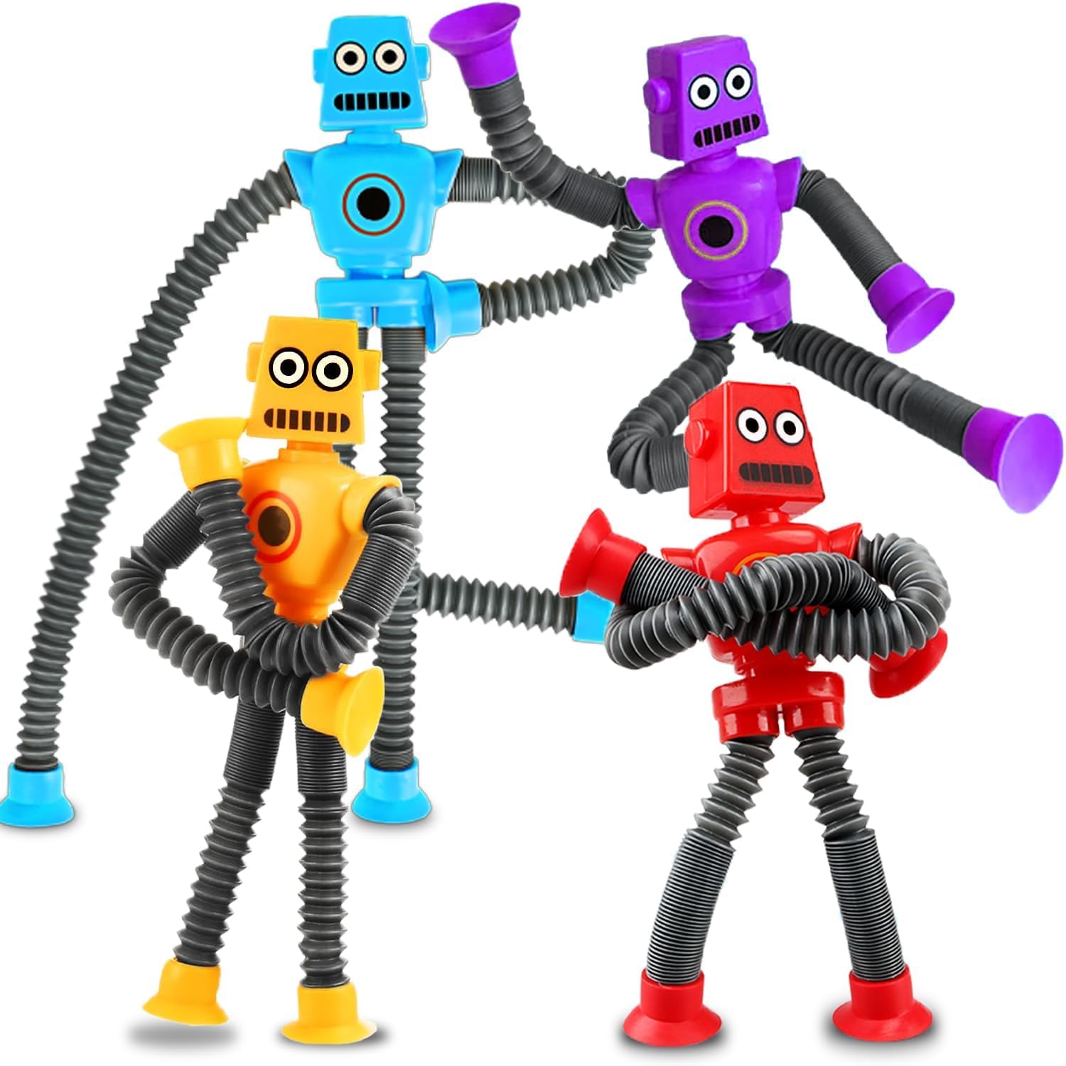 Sensory Travel Fidget Toy Set — 4-Piece Pop Tube Kit for Kids Ages 3–9