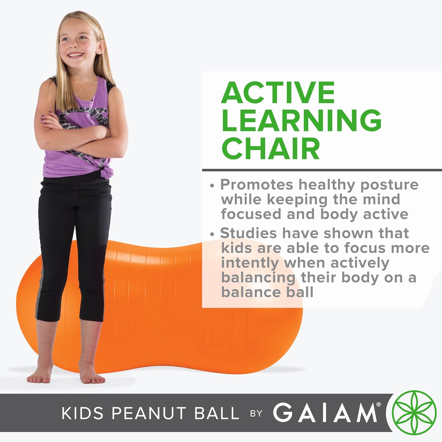 Gaiam Kids Peanut Ball Chair — Flexible Seating for Classroom & Home