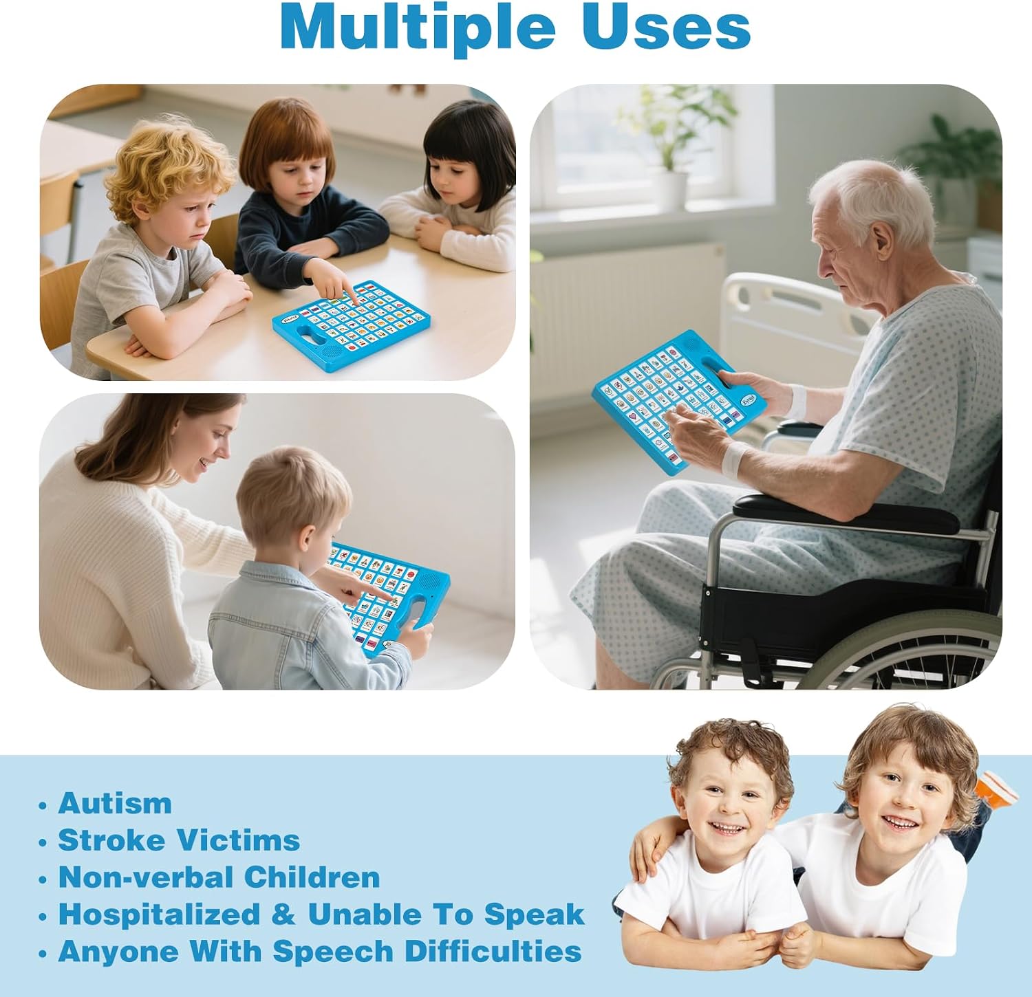 Joyreal AAC Communication Tablet — 8 Programmable Buttons for Nonverbal Kids & Adults