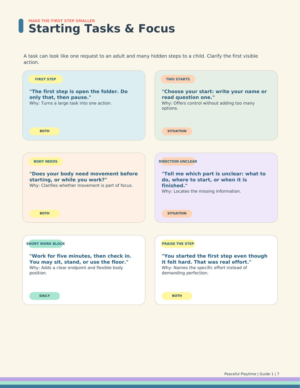 Calm & Clear Parent Guide — Exact Scripts for Autism + ADHD Moments