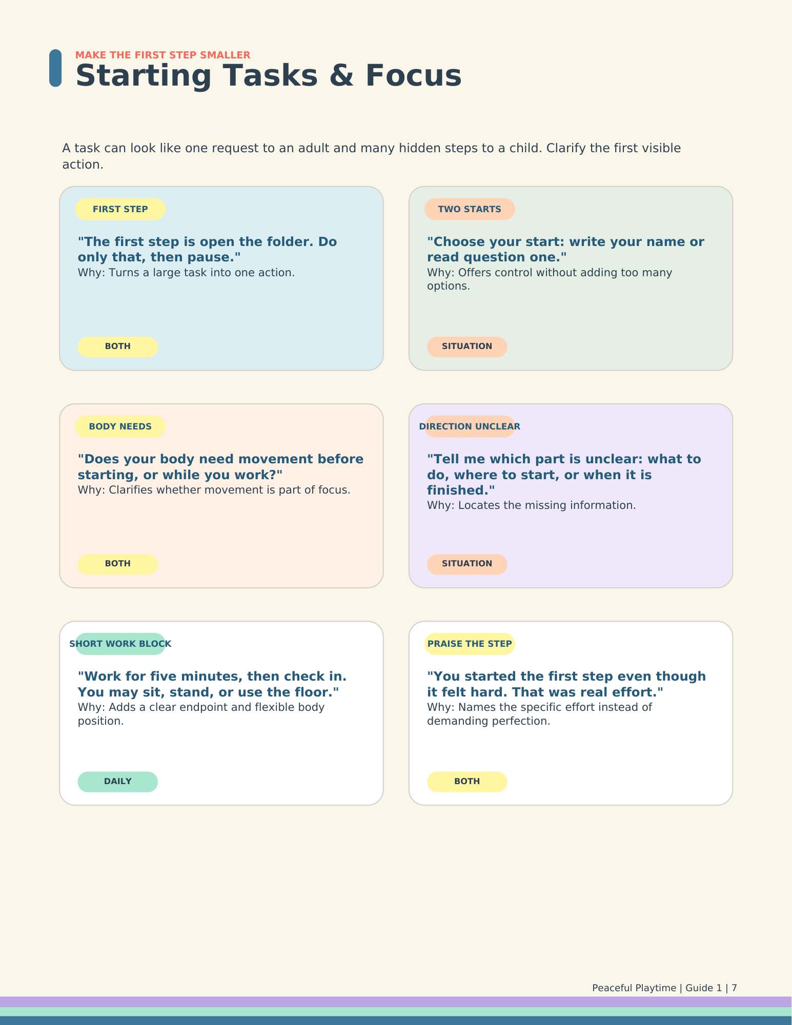 Calm & Clear Parent Guide — Exact Scripts for Autism + ADHD Moments