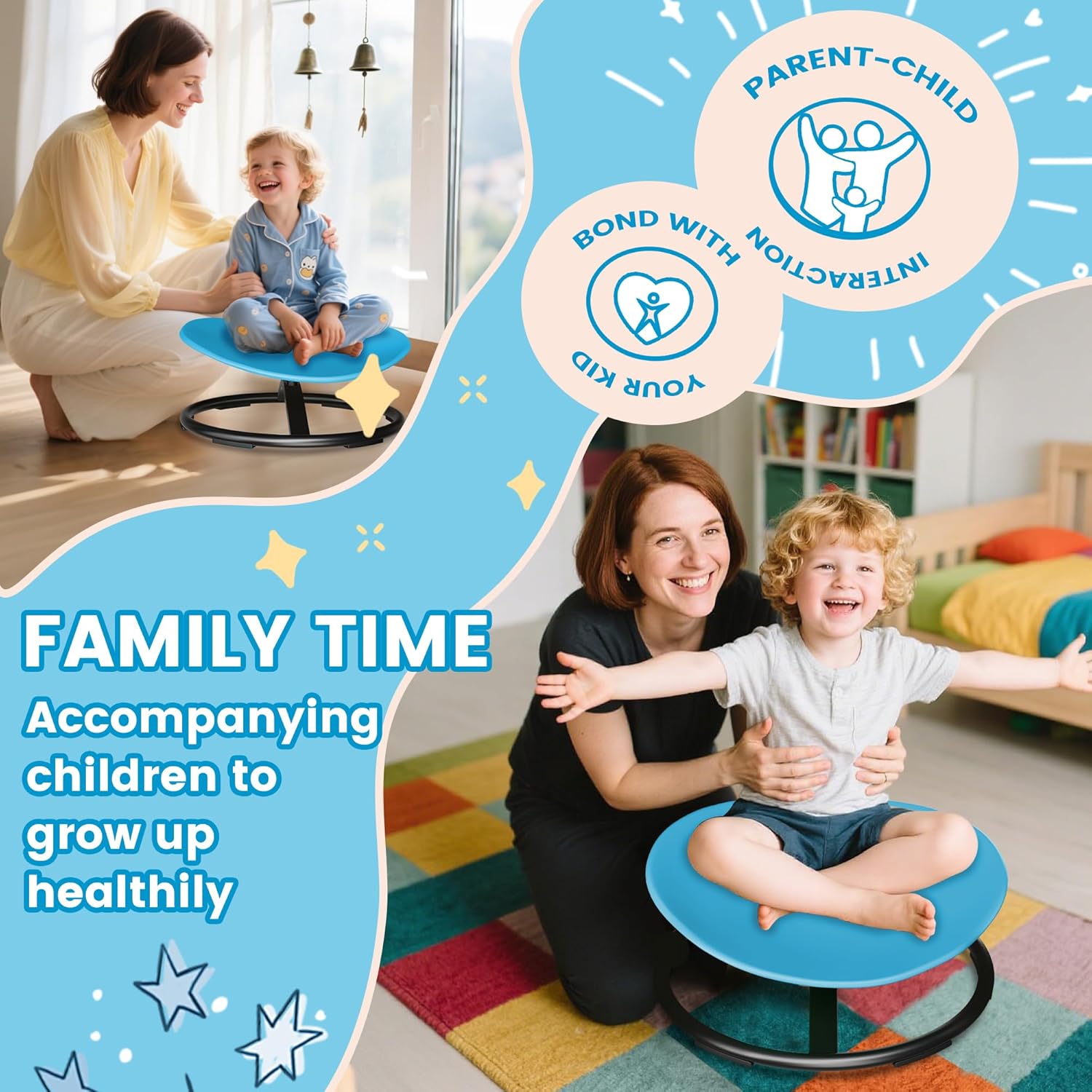 Pterying Sensory Spinning Chair for Kids — Ages 3+ Body Coordination & Calm