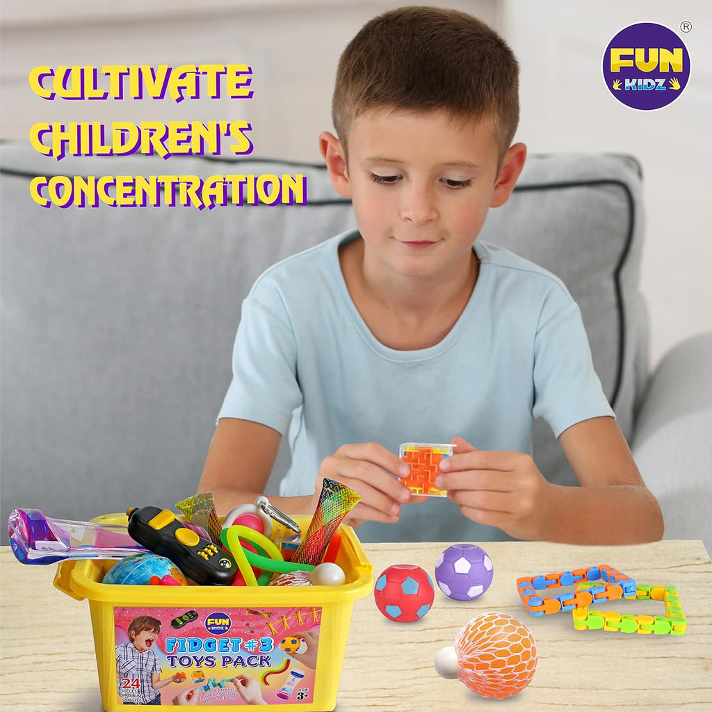 FunKidz Sensory Fidget Toy Gift Box — Mystery Pack for Kids Ages 3–12