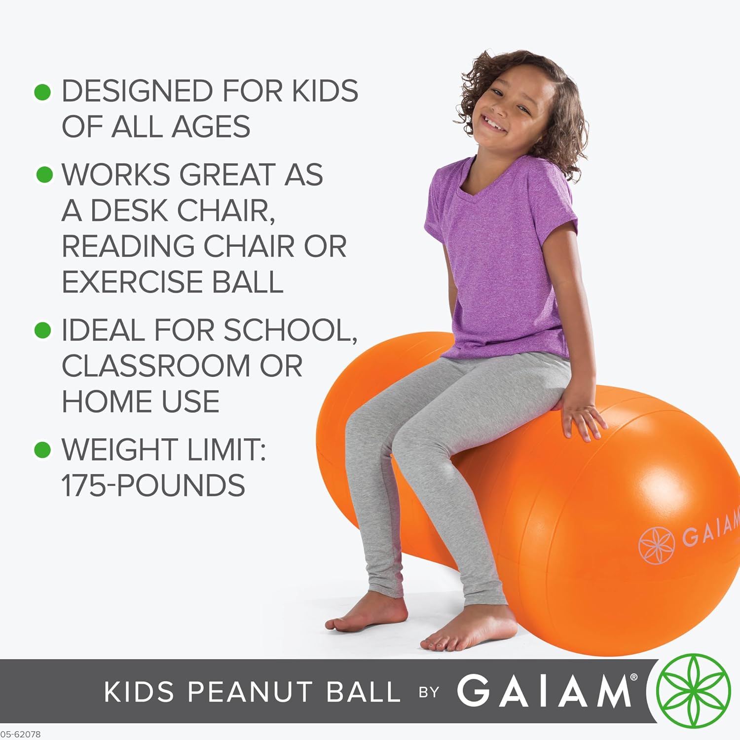 Gaiam Kids Peanut Ball Chair — Flexible Seating for Classroom & Home