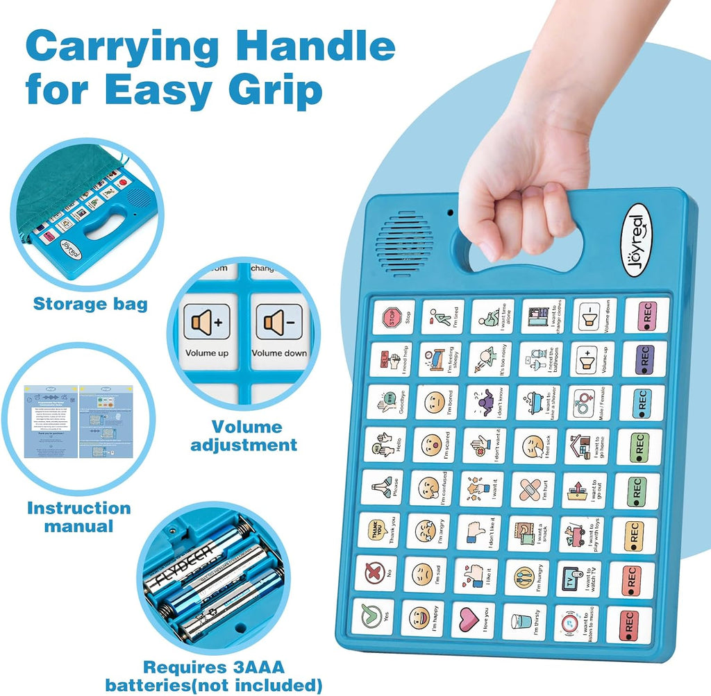 Joyreal AAC Communication Tablet — 8 Programmable Buttons for Nonverbal Kids & Adults