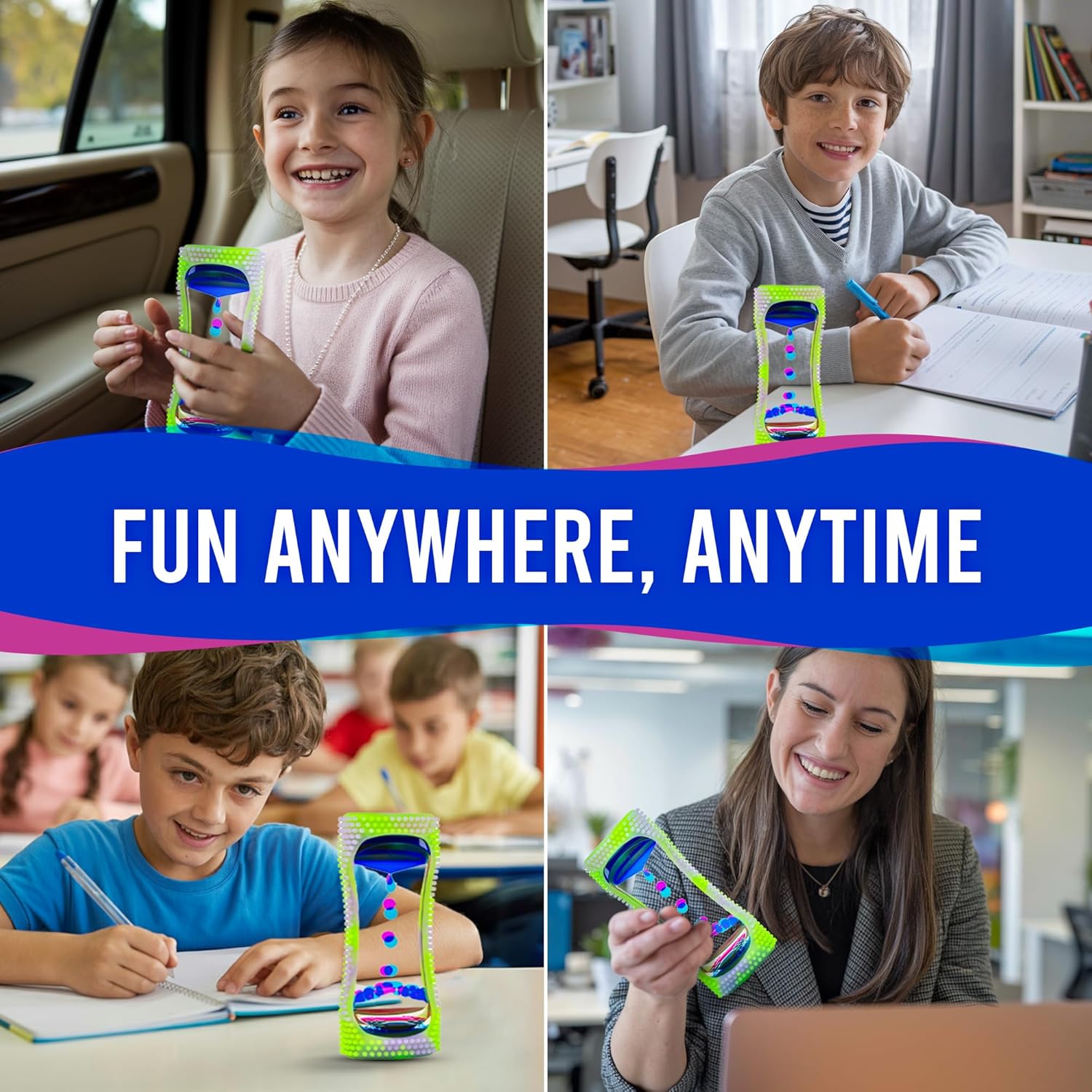 BUNMO Glow-in-the-Dark Liquid Motion Bubbler — Calming Sensory Fidget Toy