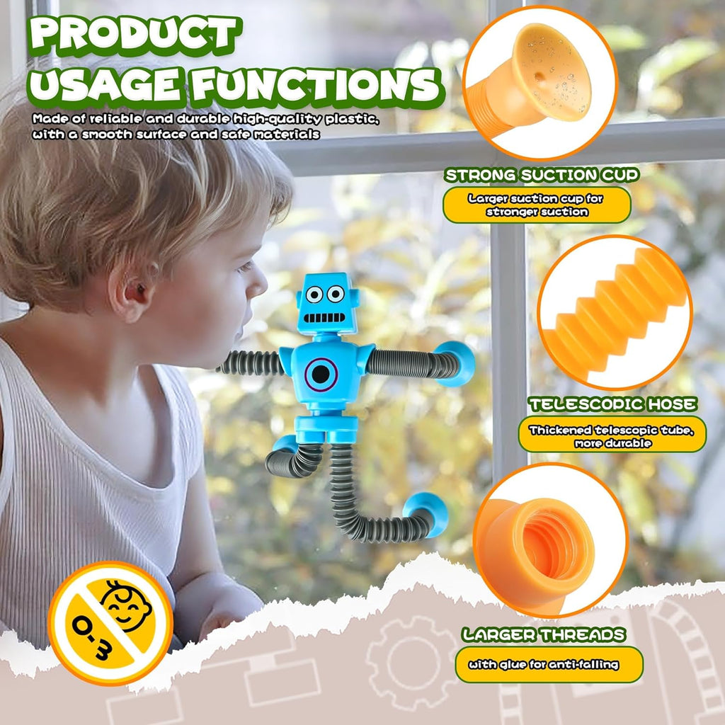 Sensory Travel Fidget Toy Set — 4-Piece Pop Tube Kit for Kids Ages 3–9