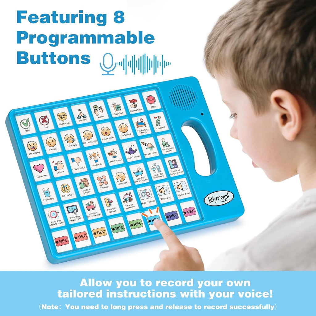 Joyreal AAC Communication Tablet — 8 Programmable Buttons for Nonverbal Kids & Adults