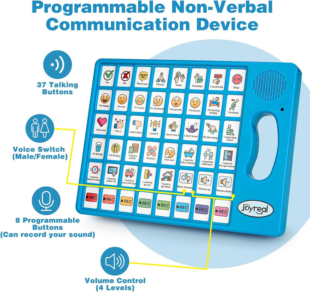 Joyreal AAC Communication Tablet — 8 Programmable Buttons for Nonverbal Kids & Adults