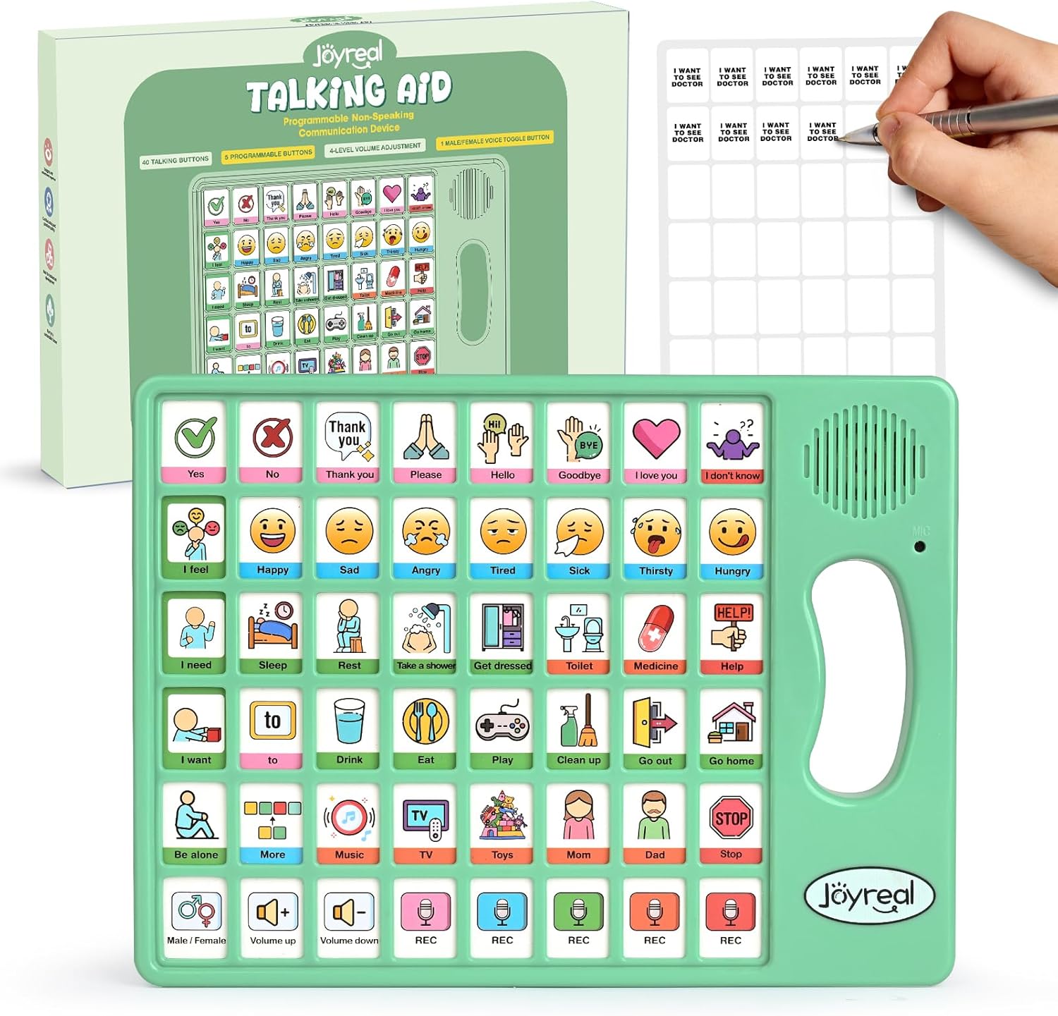 Joyreal AAC Communication Tablet — 8 Programmable Buttons for Nonverbal Kids & Adults