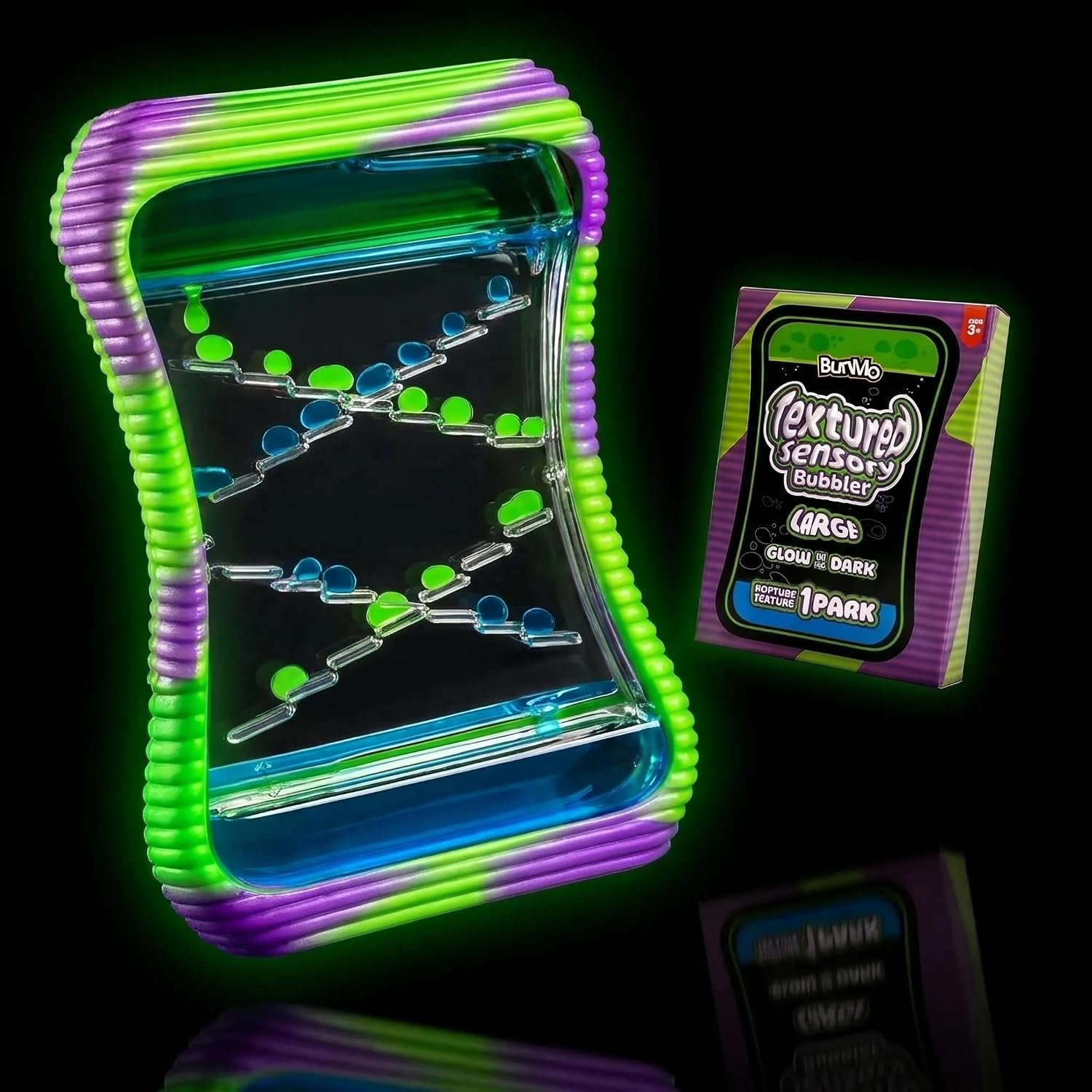 BUNMO Glow-in-the-Dark Liquid Motion Bubbler — Calming Sensory Fidget Toy