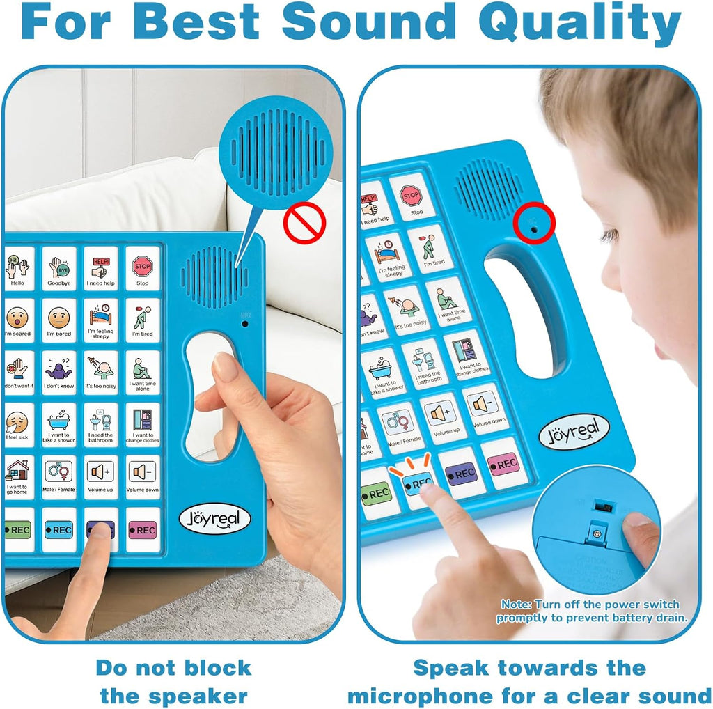 Joyreal AAC Communication Tablet — 8 Programmable Buttons for Nonverbal Kids & Adults