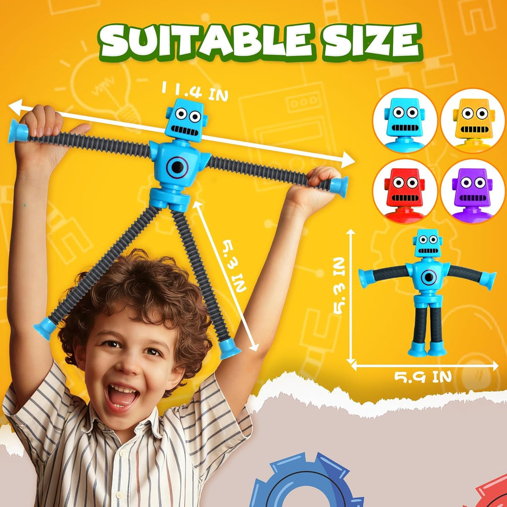Sensory Travel Fidget Toy Set — 4-Piece Pop Tube Kit for Kids Ages 3–9