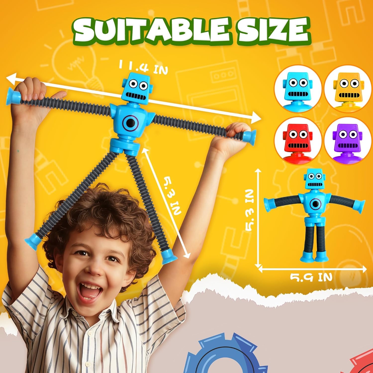 Sensory Travel Fidget Toy Set — 4-Piece Pop Tube Kit for Kids Ages 3–9