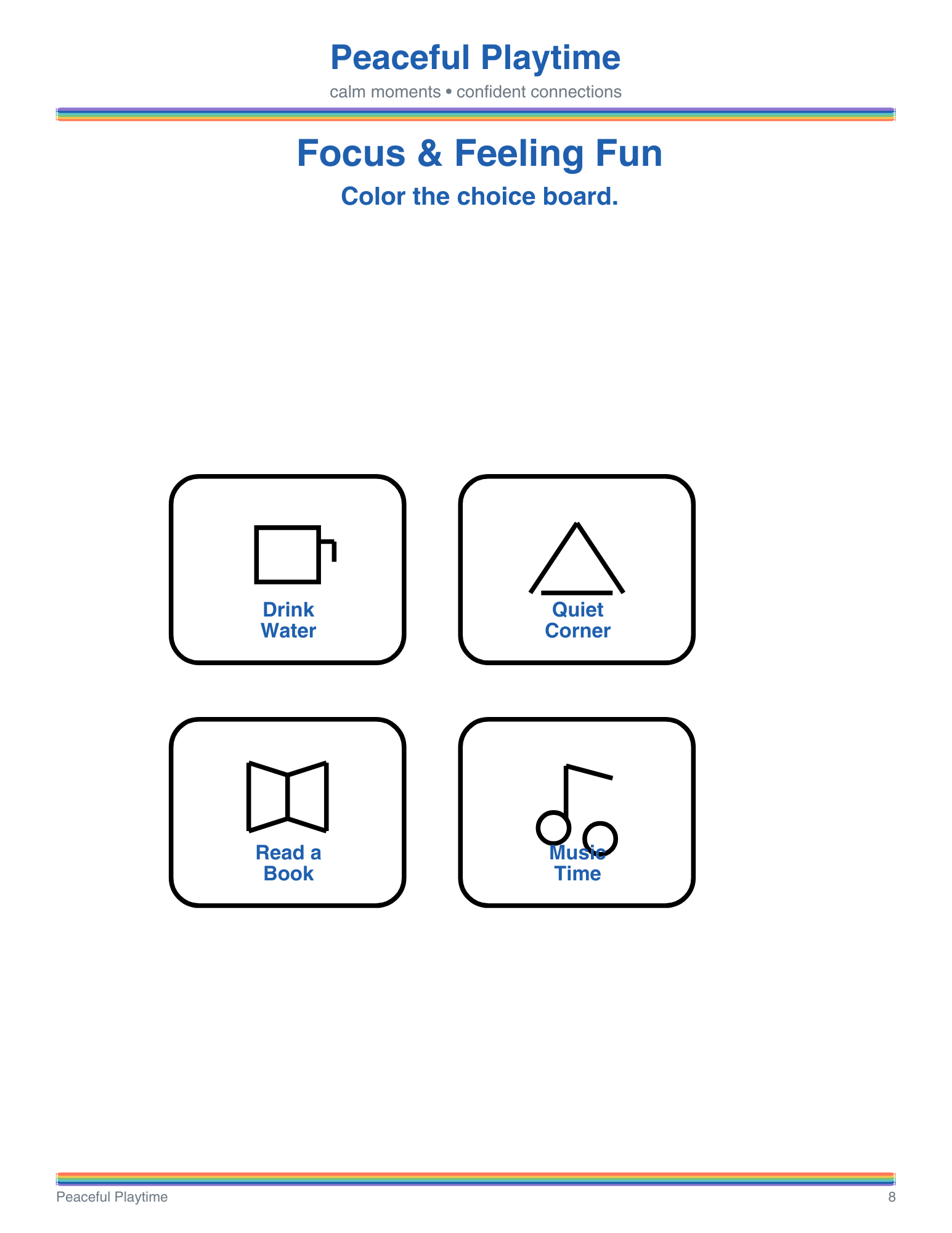 Focus and Feeling Fun – Peaceful Playtime Coloring Book