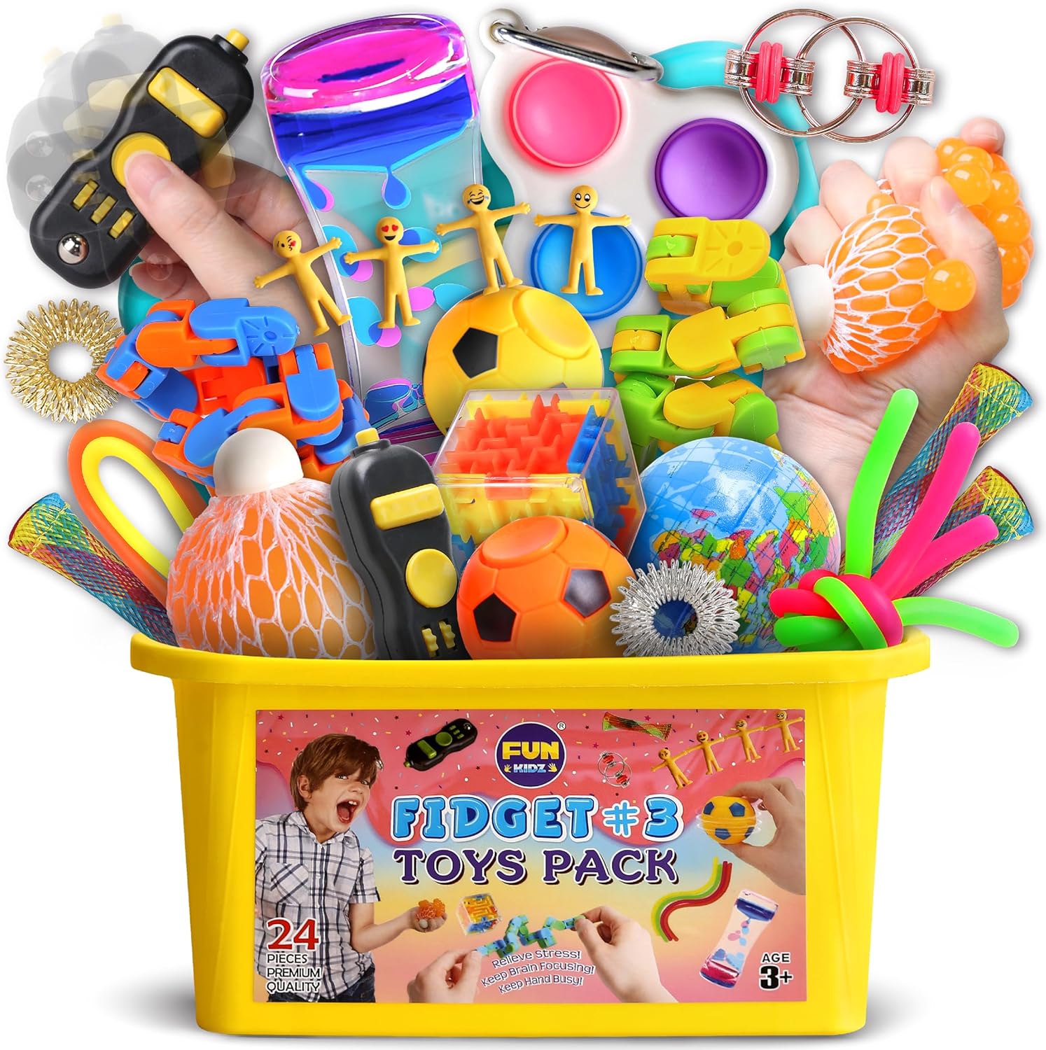 FunKidz Sensory Fidget Toy Gift Box — Mystery Pack for Kids Ages 3–12