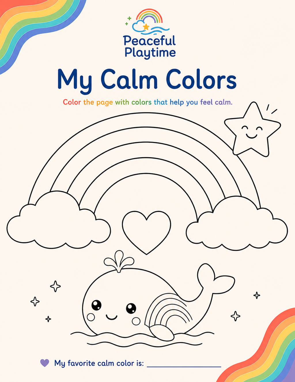 Peaceful Playtime Calm & Coloring Book