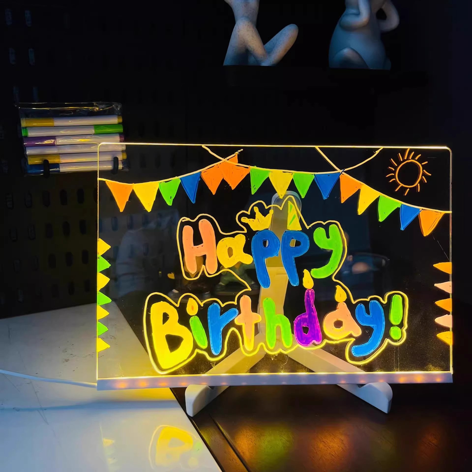 LED Light Writing Board Erasable Drawing Panel