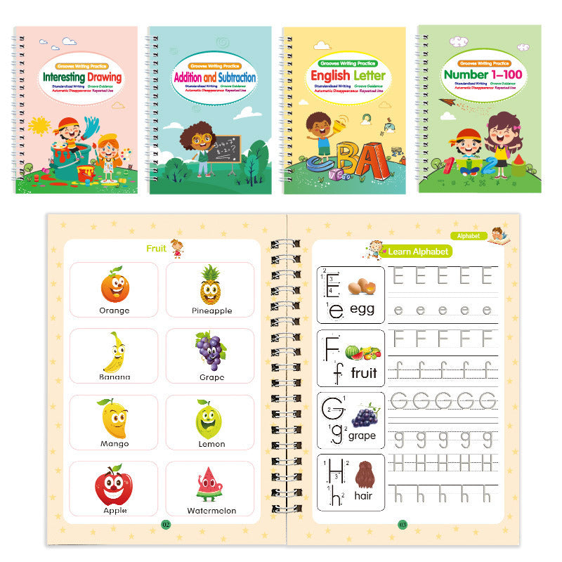 English Alphabet Engraved Lettering Template for Kids