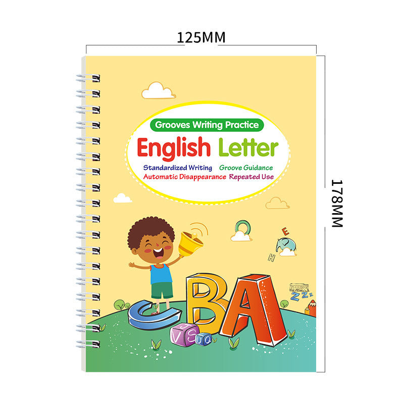 English Alphabet Engraved Lettering Template for Kids